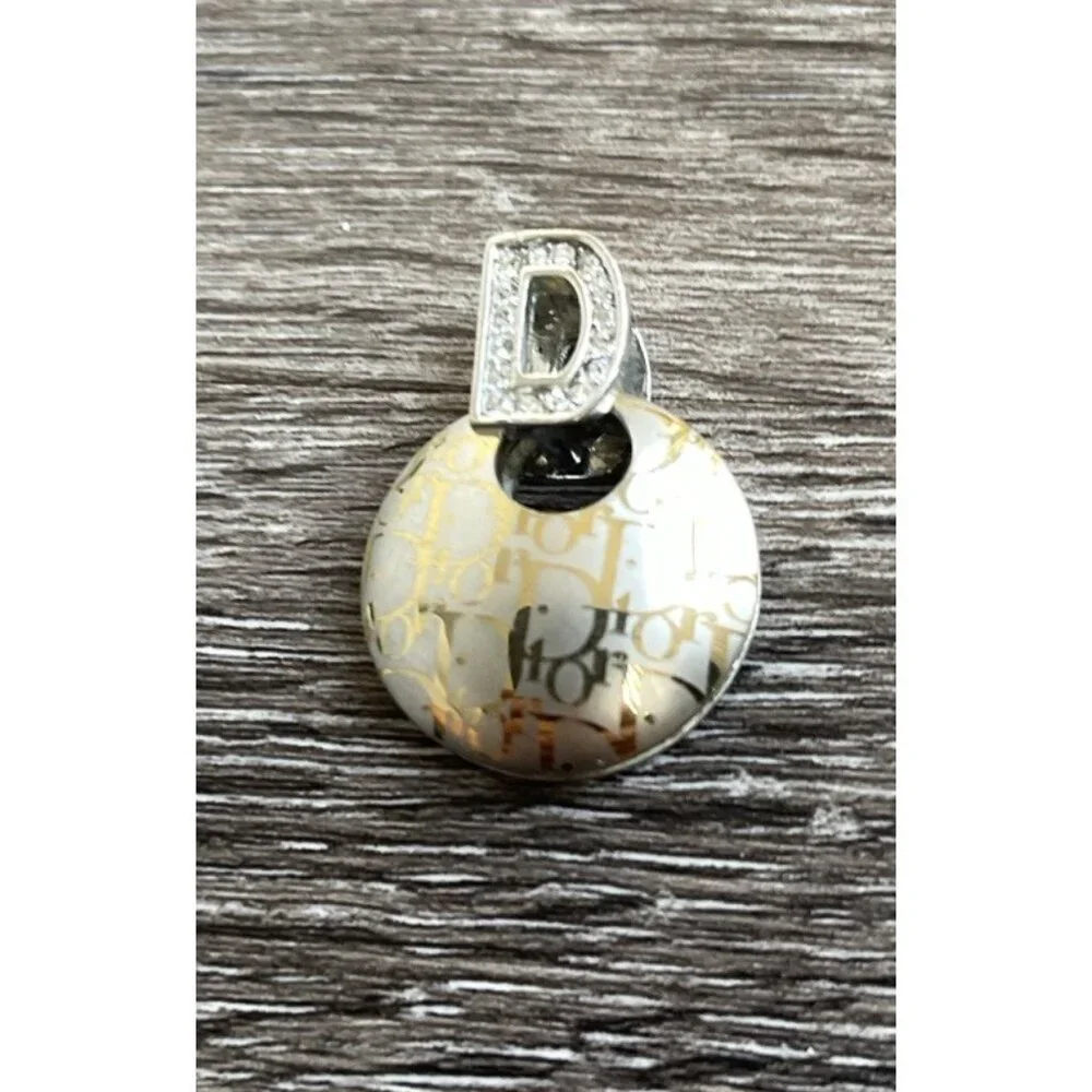 Vintage Christian Dior Women’s Silver/Gold Tone  Pendant White Stone - Picture 2 of 9